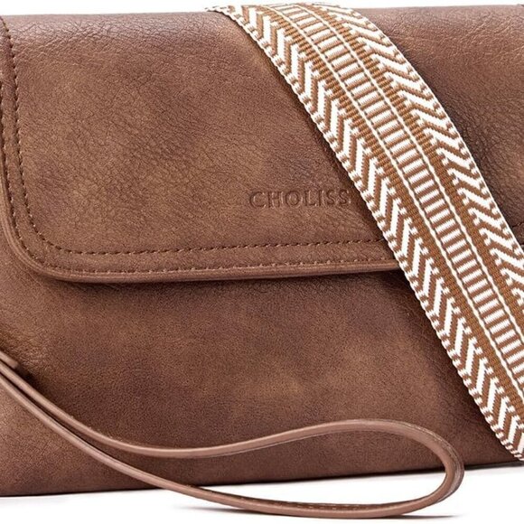 Handbags - Small Vegan Leather Crossbody Bag with Multiple Carry Options for Women